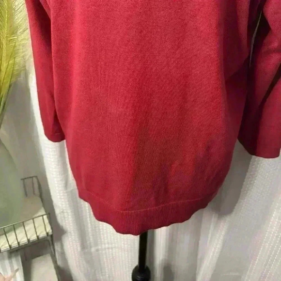 Chicos Women’s 2 US L Christmas Red Blouse Turtleneck Long Sleeve Tunic Top - Picture 9 of 13